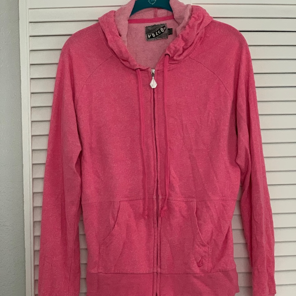 VOLCOM hot pink women’s zip up